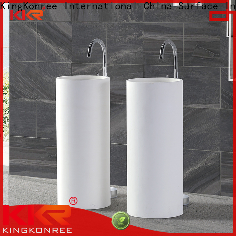 KingKonree freestanding pedestal basin factory price for bathroom