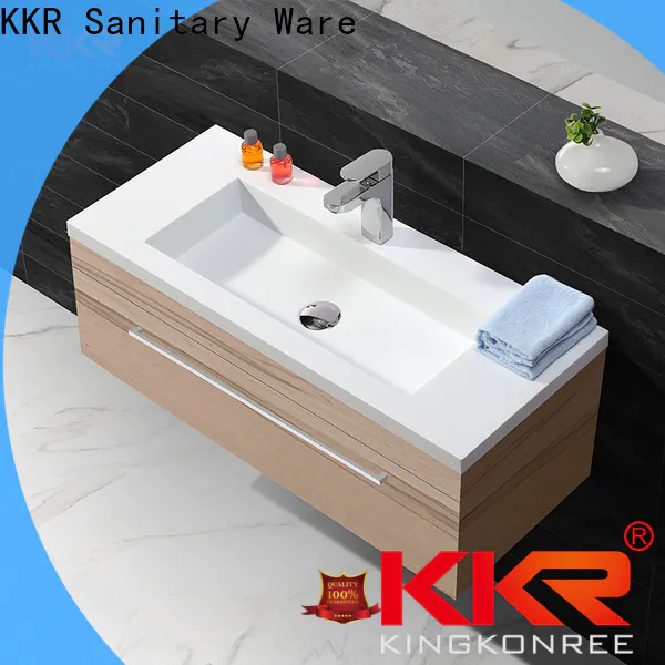 artificial wall hung basin cabinet design for motel