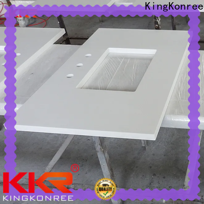 KingKonree rectangle laminate vanity top latest design for hotel