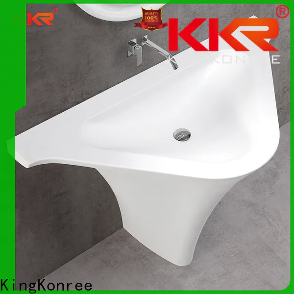 KingKonree pan shape freestanding pedestal sink design for home