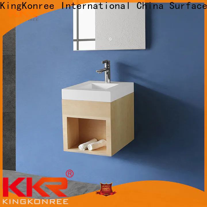 KingKonree bathroom vanity with matching cabinet customized for motel