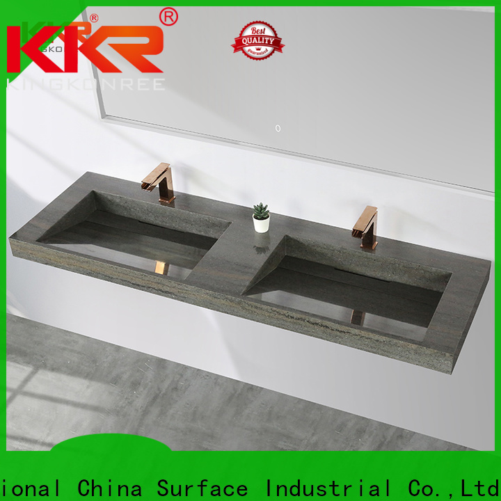 KingKonree brown trough wall mounted sink sink for toilet