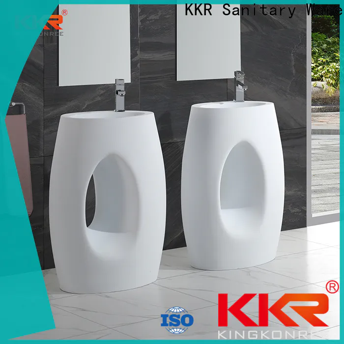 KingKonree artificial pedestal wash basin manufacturer for hotel