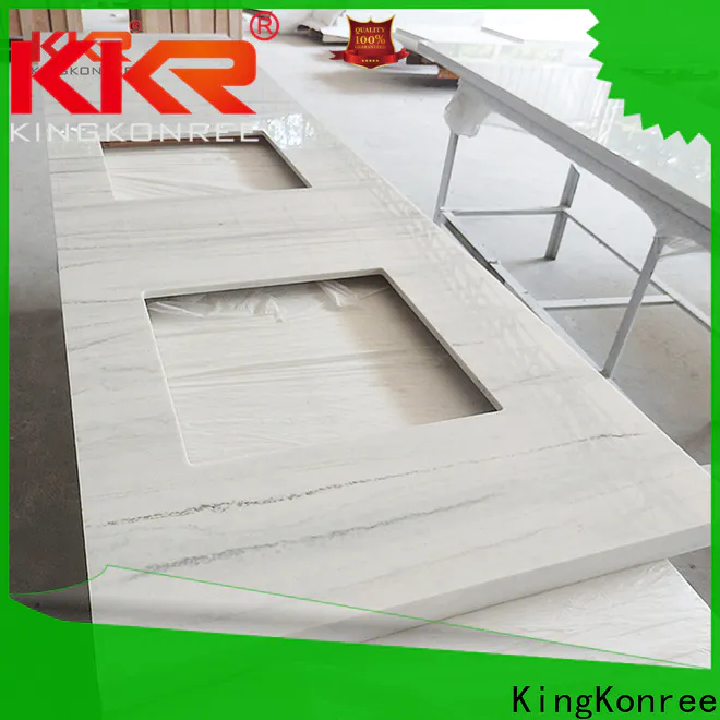 KingKonree quartz vanity countertops customized for motel