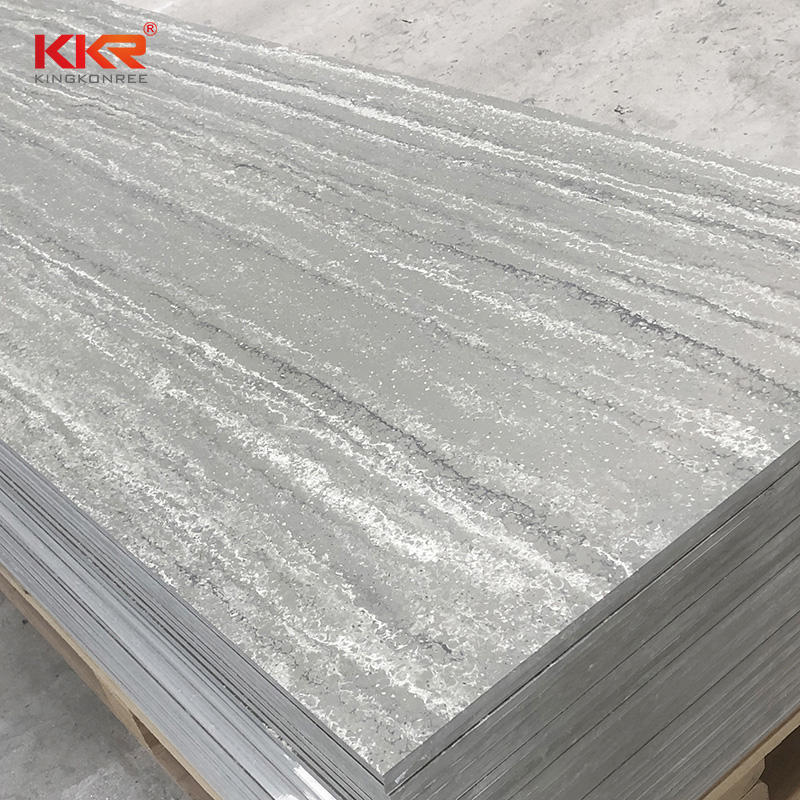 KKR Wholesale Elegant Marble Pattern Color Acrylic Solid Surface Resin Sheet for Counter Top Wall Panel Display Rack Slab KKR-M8864