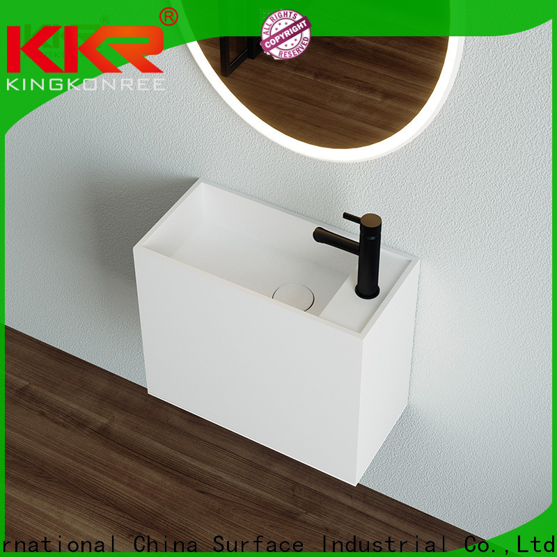 KingKonree stone resin wall hung basin sink for home
