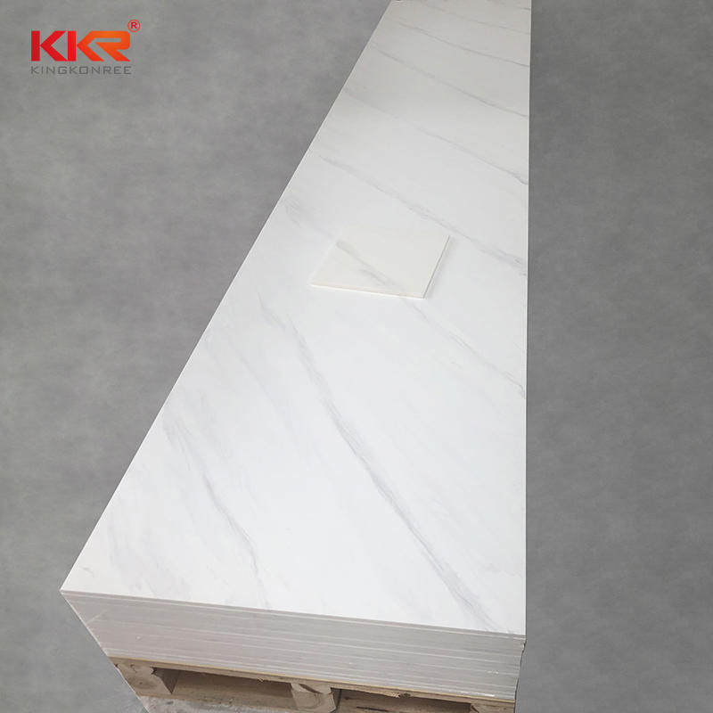 KKR Marble Acrylic Solid Surface Sheet White Marble Pattern Slabs For Kitchen Tops KKR-M8868