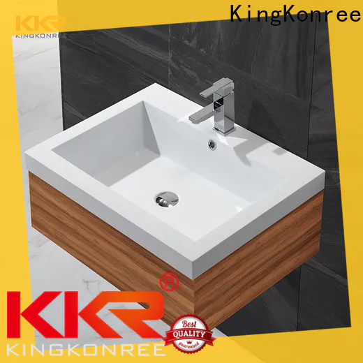 KingKonree solid surface jaquar cabinet basin manufacturer for hotel