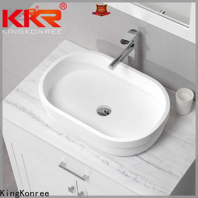 KingKonree thermoforming square above counter bathroom sink design for hotel