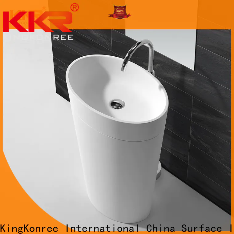 artificial freestanding bathroom basin customized for hotel