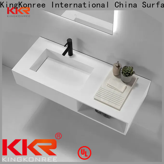 brown wall mount lavatory sink customized for bathroom
