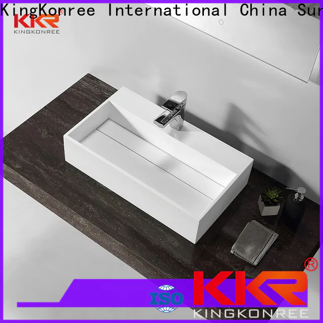 KingKonree square above counter bathroom sink at discount for restaurant