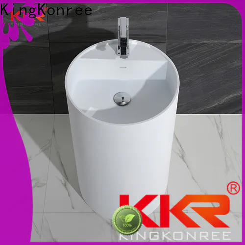 KingKonree artificial small free standing sink factory price for bathroom