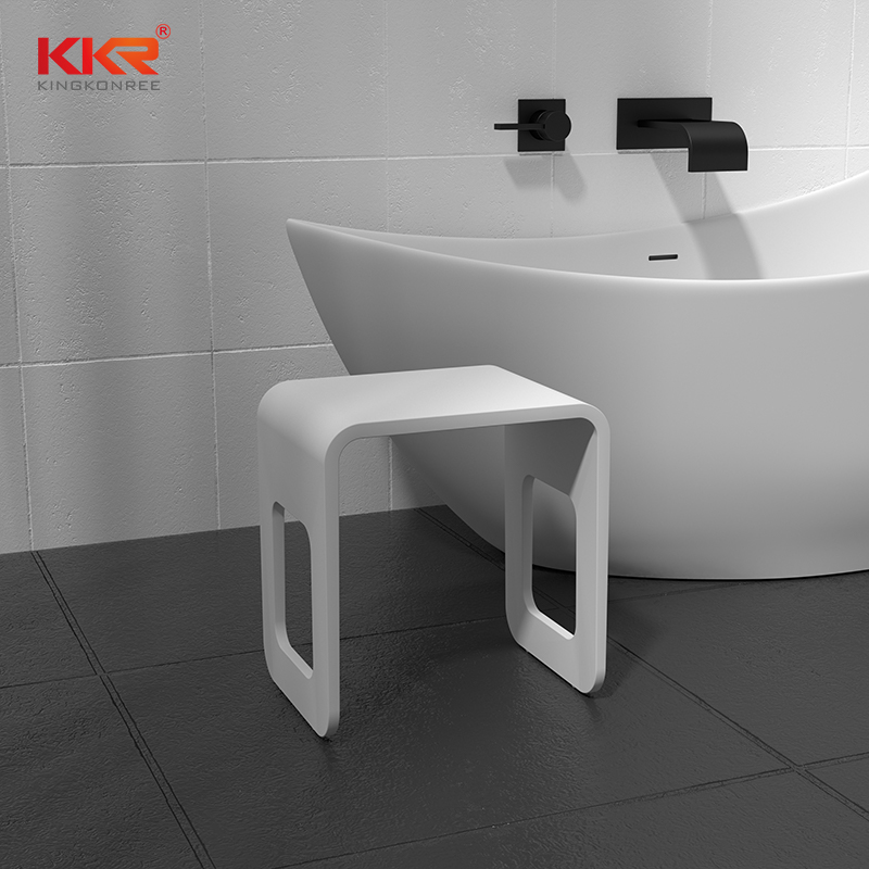 Modern Acrylic Solid Surface Resin Stone Shower Stool Resin Bathroom