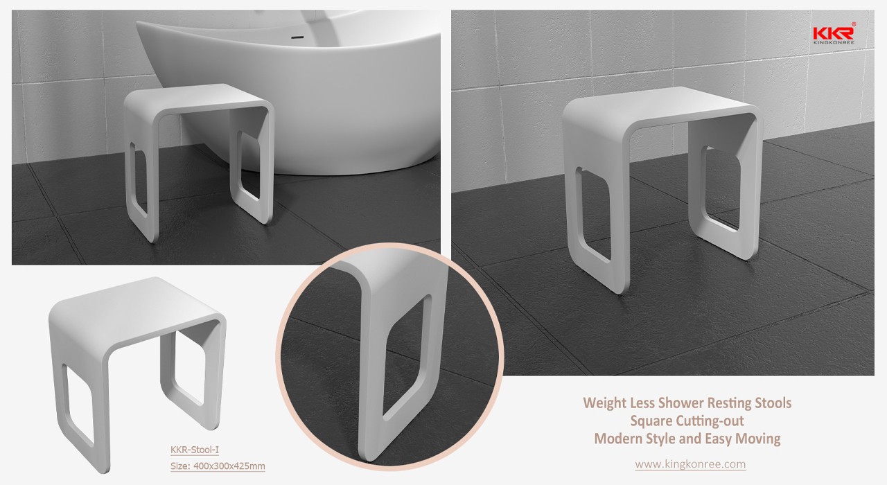 Stone resin shower stool from KingKonree