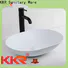 KingKonree white above counter vessel bathroom sinks at discount for hotel