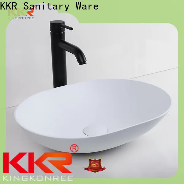 KingKonree white above counter vessel bathroom sinks at discount for hotel