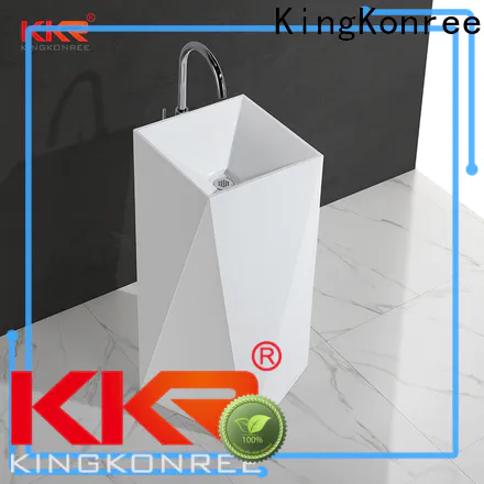 KingKonree rectangle freestanding pedestal basin design for motel