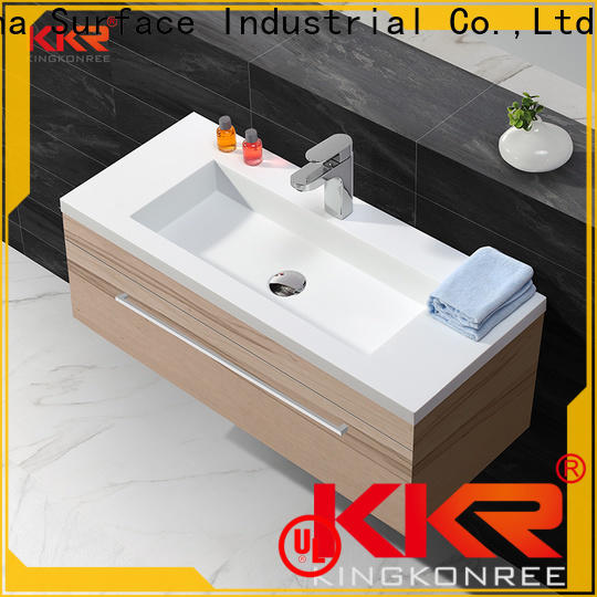 solid surface double basin cabinet sinks for motel