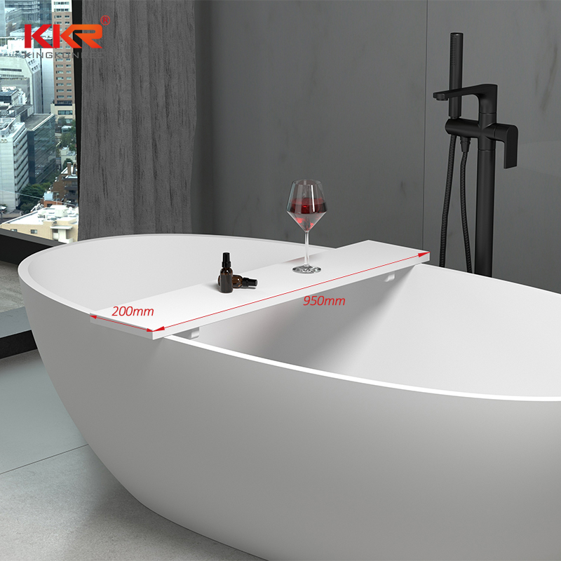 New Customize Hotel Artificial Acrylic Stone Tub Tray Luxury White Bathroom Bath Caddy Tray