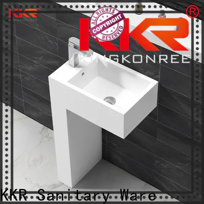 solid free standing sink bowl wall customized for bathroom