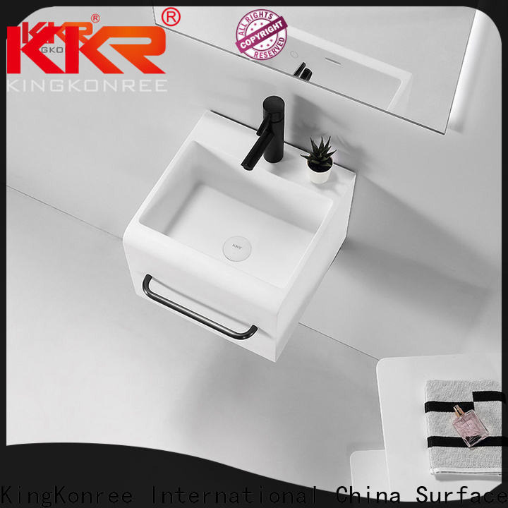 KingKonree square wall hung sink supplier for bathroom
