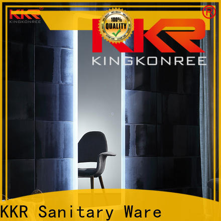 KingKonree concrete led mirror circl customized design for bathroom