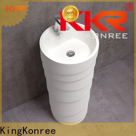 KingKonree pan shape freestanding pedestal sink design for bathroom
