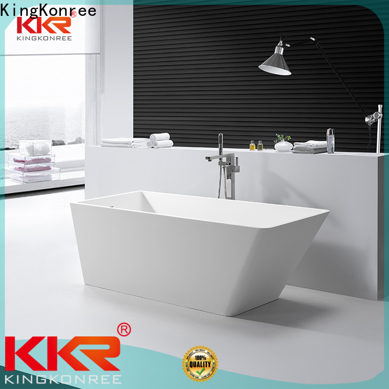 KingKonree finish solid surface freestanding bathtub at discount for bathroom