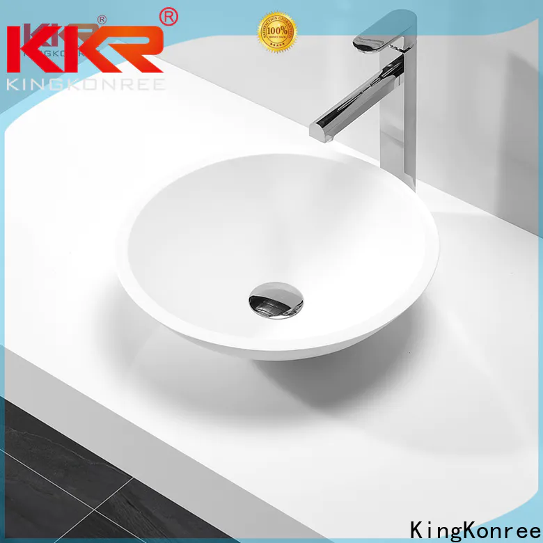 KingKonree white small above counter bathroom sinks at discount for hotel