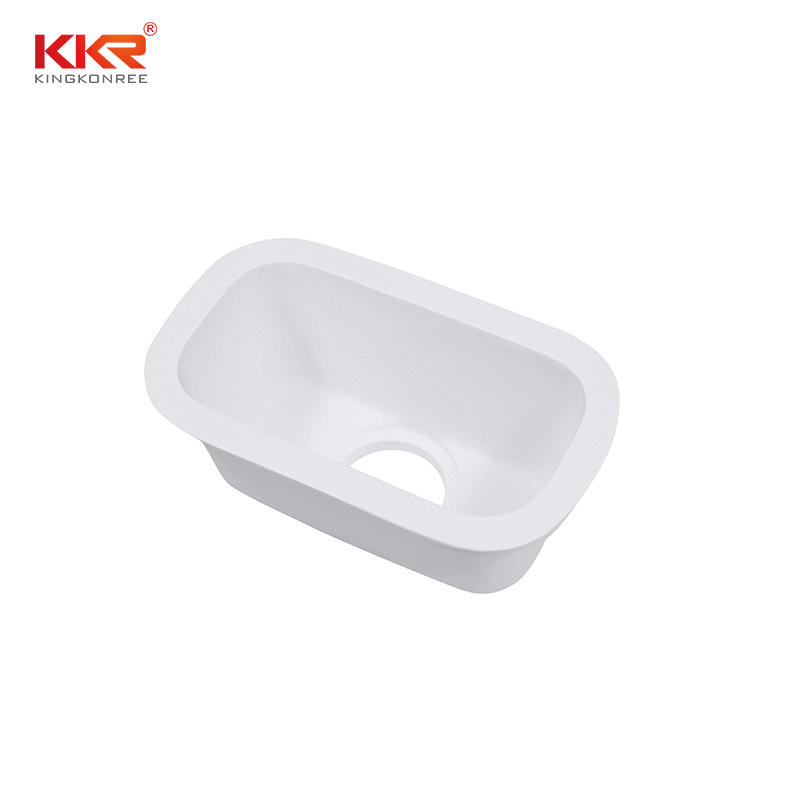 Italian Style Artificial Stone White Design Solid Surface Kitchen Sink KKR-MC01