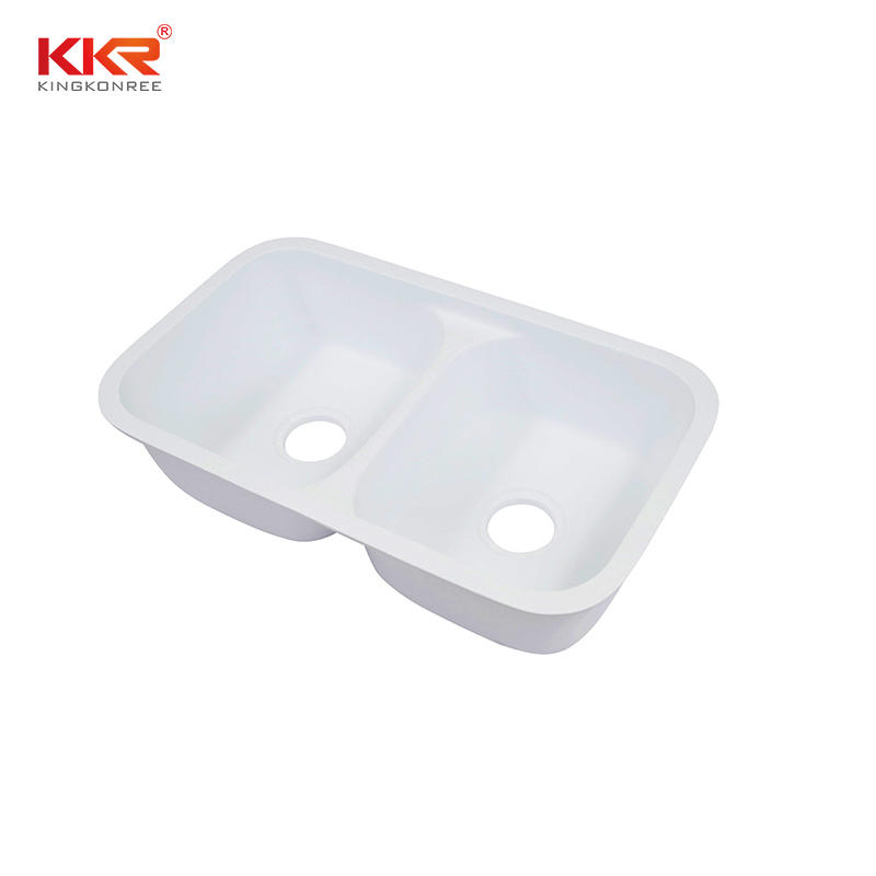 White Solid Surface Kitchen Sinks Prices KKR-MT06