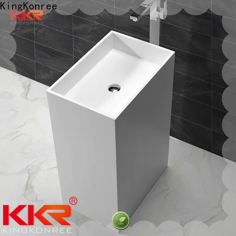 KingKonree standard freestanding pedestal sink supplier for motel