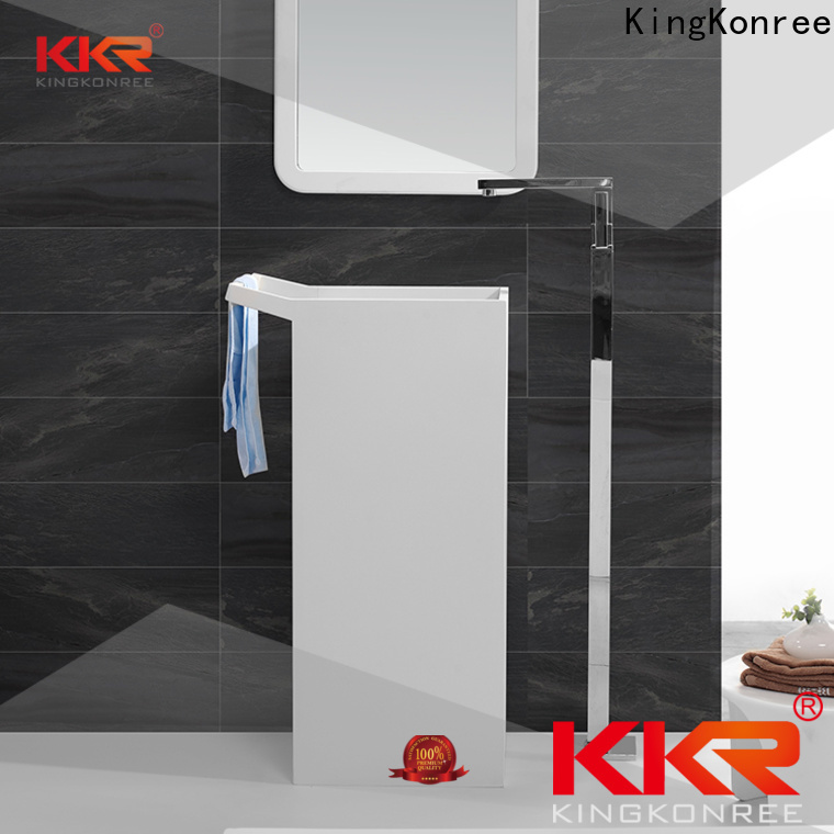 KingKonree black freestanding pedestal sink customized for home