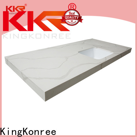 KingKonree countertops white quartz solid laminate worktop factory price for restaurant
