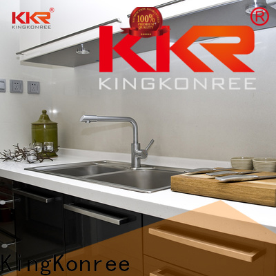 KingKonree L shape solid oak bathroom worktop personalized for restaurant