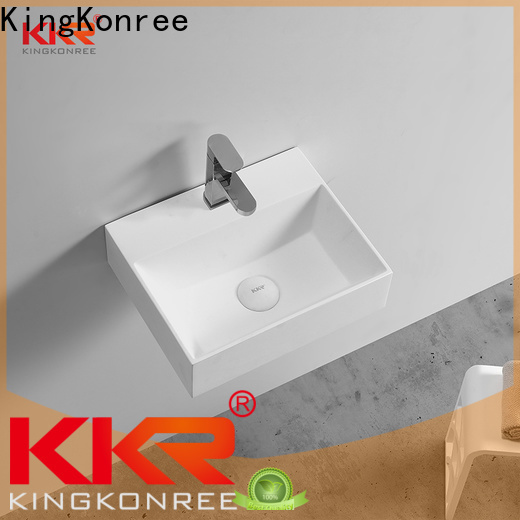 KingKonree rectangle stone wall hung basin design for hotel