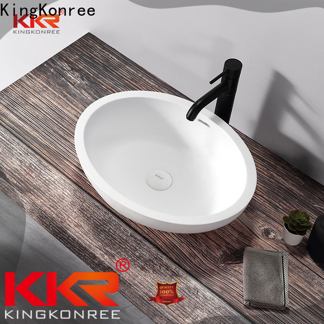 KingKonree above counter bathroom sink vanity supplier for hotel