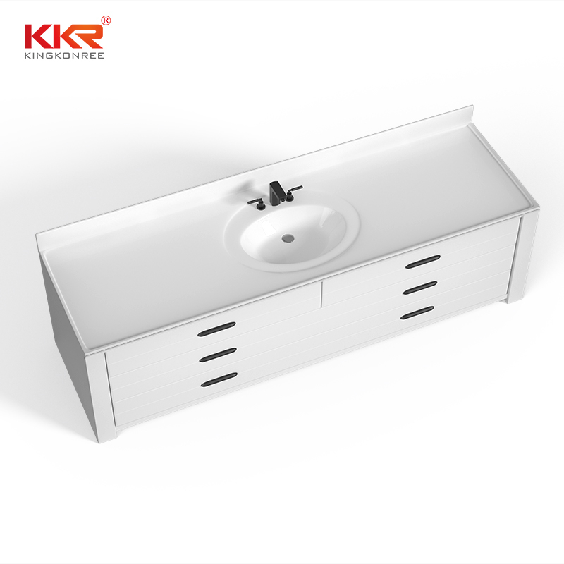 White Small Water Resistant Bathroom Cabinet Sink