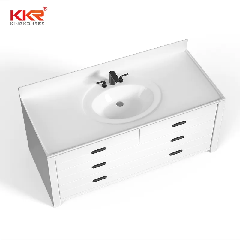 White Small Water Resistant Bathroom Cabinet Sink