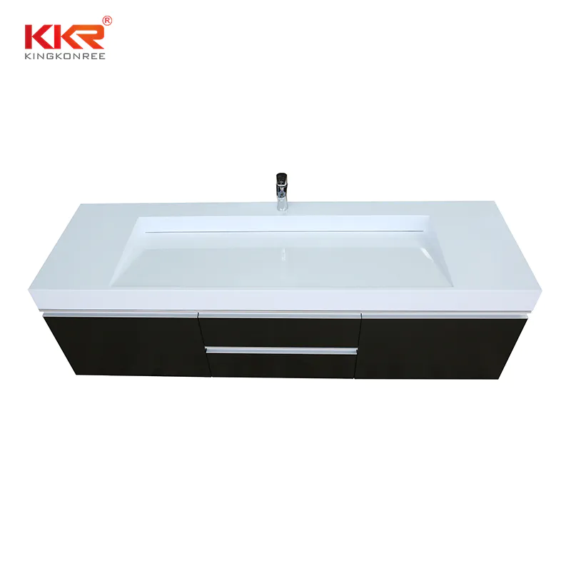 Solid Surface Stone Basin Bathroom Vanity Cabinet