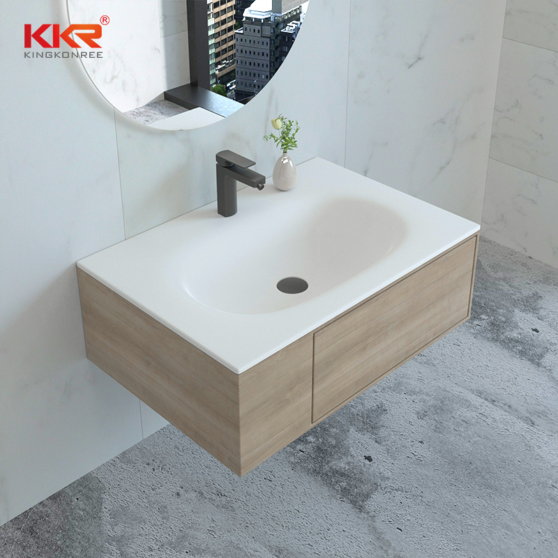 Lavabo Mural Solid Surface Sink Single Basin Wash Basins Artificial Stone Bathroom Sink
