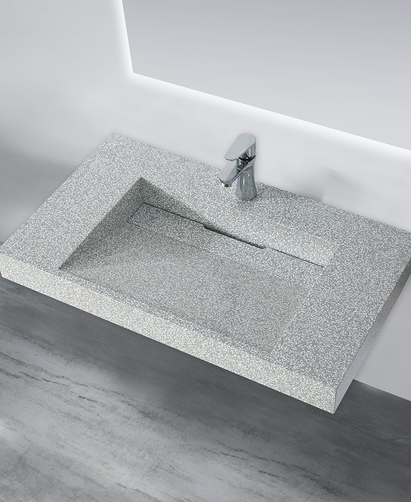 Modern ramp sink wall mounted