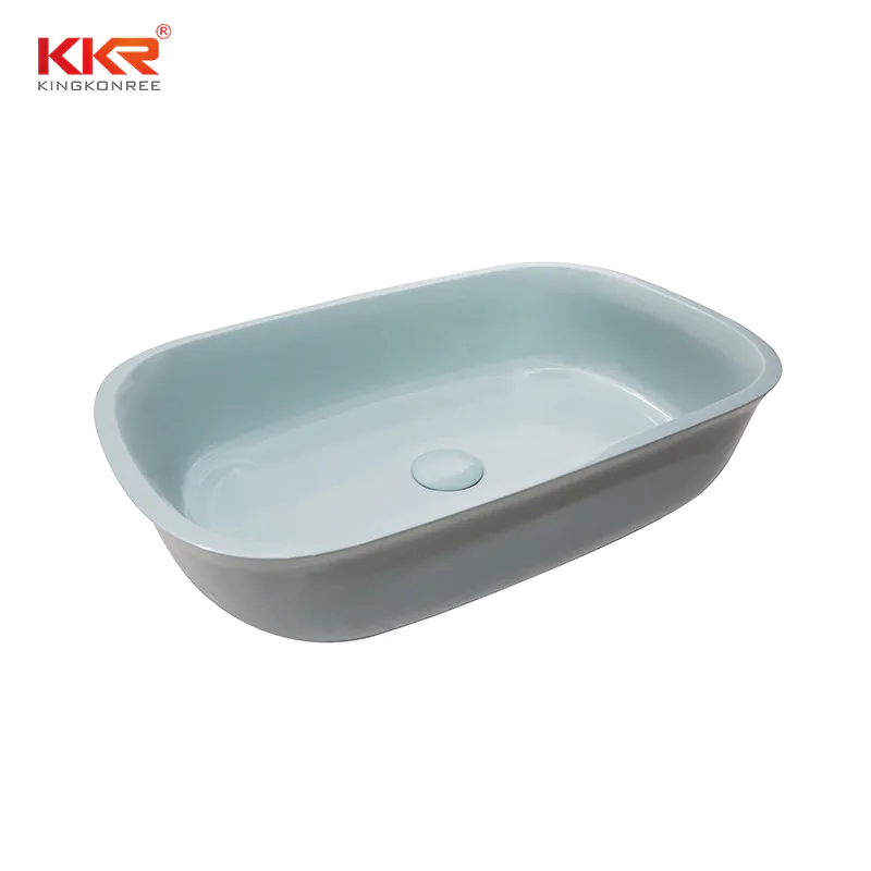 Soft Green Solid Surface Vessel Basin