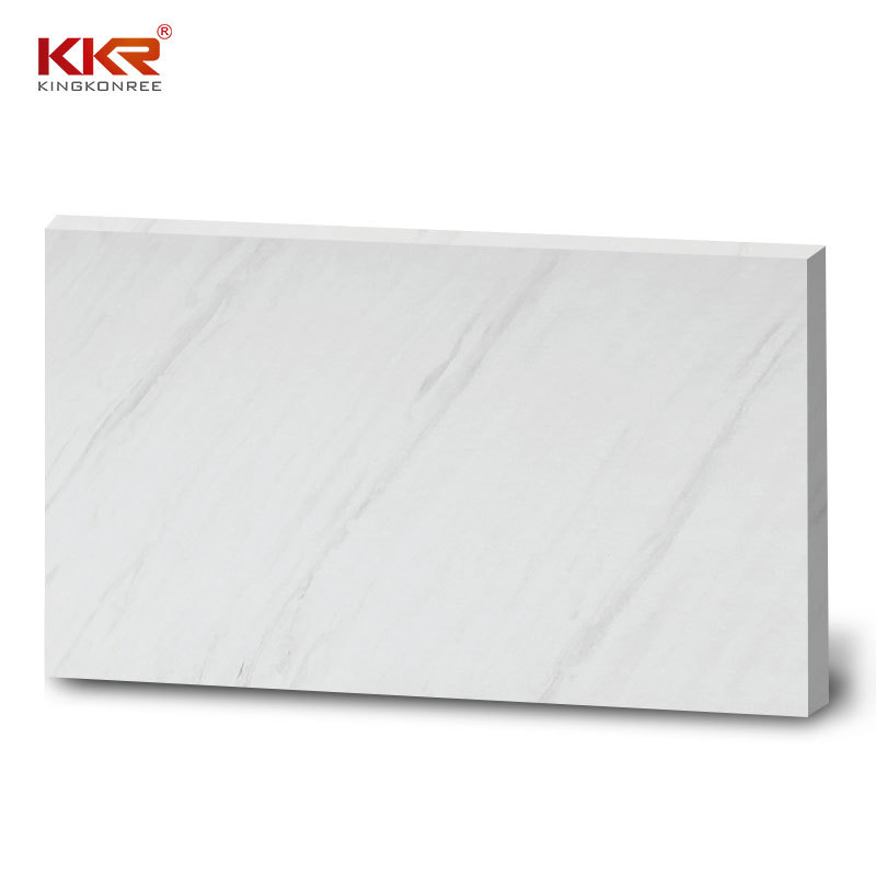 KKR Marble Acrylic Solid Surface Sheet White Marble Pattern Slabs For Kitchen Tops
