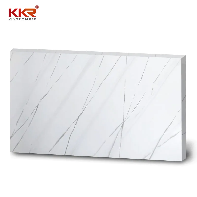Premium Calacatta Vein Pattern Artificial Marble Solid Surface Slabs KKR-M8889