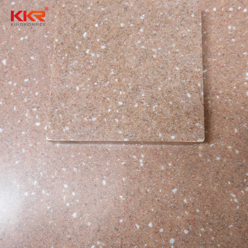Black Color With White Chips Acrylic Solid Surface Sheets KKR-M1690