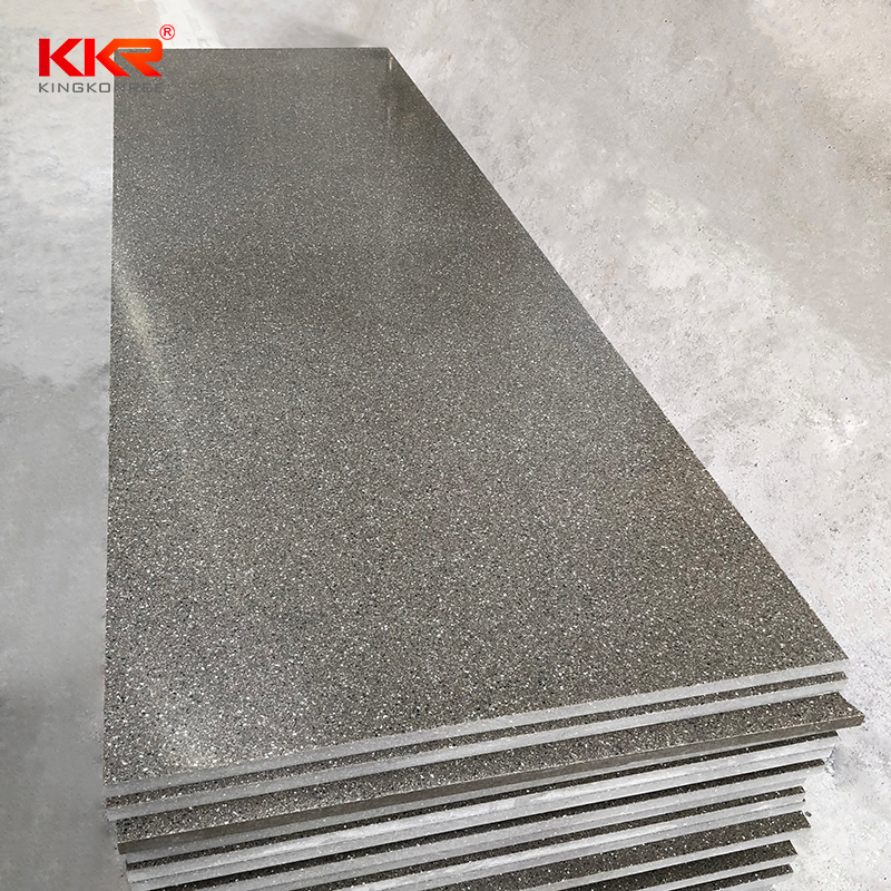 Gray Color With Big Chips Modified Acrylic Solid Surface Sheets KKR-M1667