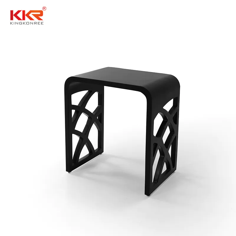 Small chair for Shower Bench in Acrylic Stone in Matte Black