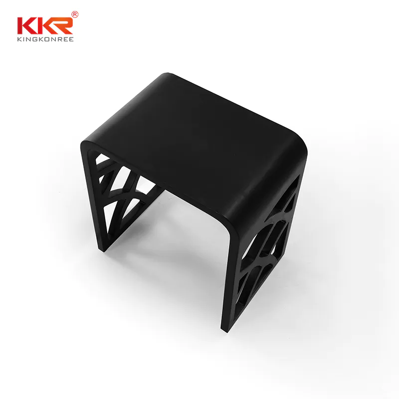 Small chair for Shower Bench in Acrylic Stone in Matte Black